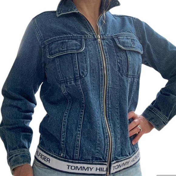 Vintage Tommy Hilfiger Logo Denim Jean Jacket - Picture 11 of 12